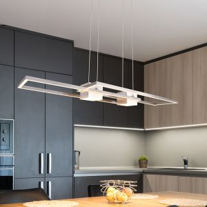 Nickel Pendelleuchte Design, Sohaib, 37W, warm- bis kaltweiß einstellbare LED, 3-stufig dimmbar
