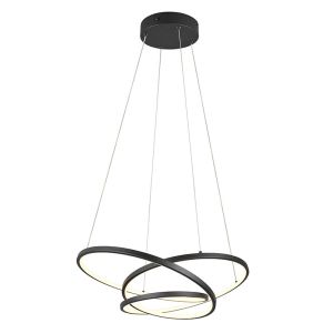 Schwarze Pendelleuchte Design, Teodore, 34W, White Switch LED, 3-stufig dimmbar