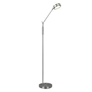 Nickel Leselampe Stehlampe Modern, Marjon, 6W, warm- bis kaltweiß einstellbare LED, mit Touch-Dimmer