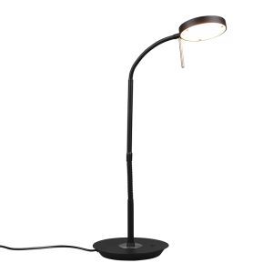 Schwarze Tischleuchte Modern, Bilge, 12W, in Lichtfarbe einstellbare LED, mit Schalter
