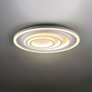 Weiße Deckenlampe Modern, Carolijn, 40W, warm- bis kaltweiß einstellbare LED, mit Fernbedienung