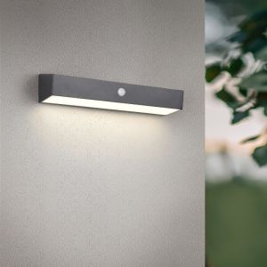 Schwarze Solar Außen Wandleuchte Modern, Ravindra, 6W, 4000K LED, IP44