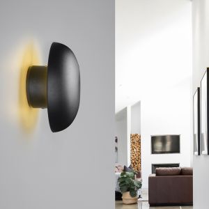 Schwarze aufladbare Wandleuchte Metall, Khaoula, 1,5W, 3000K LED, 3-stufig dimmbar
