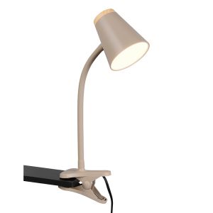 Braune Klemmleuchte Modern, Rahul, 4,5W, 3000K LED, mit Schalter