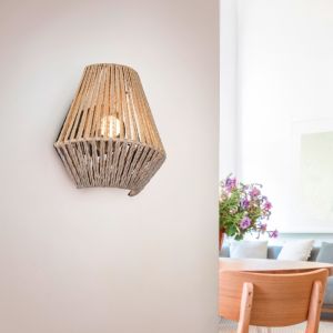 Papier aufladbare Wandleuchte Braun, Isaura, 1,5W, 3000K LED, 3-stufig dimmbar
