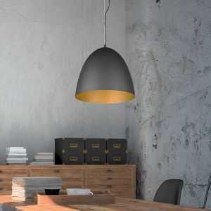 Schwarze Pendelleuchte Halbkugel Modern, Ingmar
