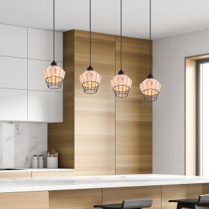 Rattan Pendelleuchte Braun, Mirne