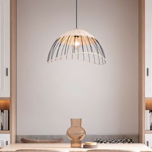 Rattan Pendelleuchte Braun, Rauf