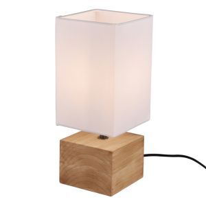 Holz Tischleuchte Braun, Job, mit Schalter