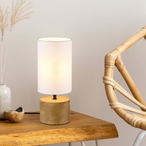 Holz Tischleuchte Braun, Job, mit Schalter
