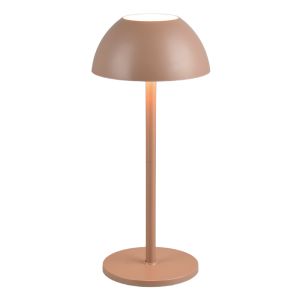 Braune aufladbare Außen Tischlampe Modern, Rakesh, 1,7W, 3000K LED, IP54, 3-stufig dimmbar