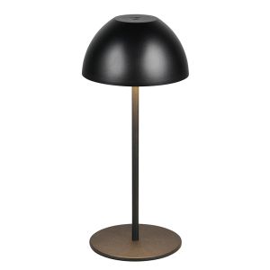 Schwarze aufladbare Tischlampe Kunststoff, Mikhail, 2W, 3000K LED, IP44, mit Touch-Dimmer