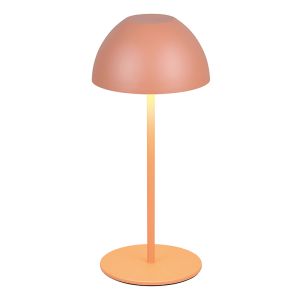 Orangene aufladbare Tischlampe Kunststoff, Mikhail, 2W, 3000K LED, IP44, mit Touch-Dimmer