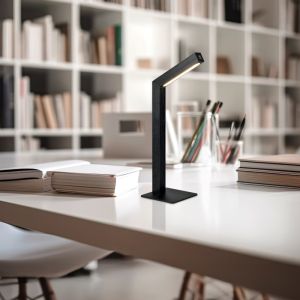 Schwarze aufladbare Tischlampe Modern, Reijer, 2W, 3000K LED, mit Touch-Dimmer