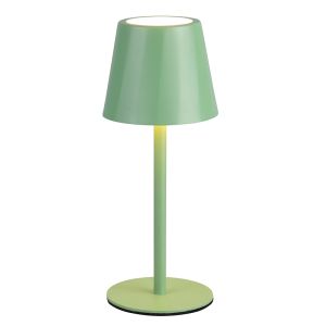 Grüne aufladbare Tischlampe Metall, Priya, 1,6W, warm- bis kaltweiß einstellbare LED, 3-stufig dimmbar