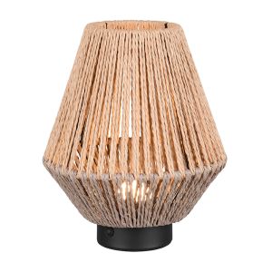 Papier aufladbare Tischlampe Braun, Isaura, 1,5W, 3000K LED, 3-stufig dimmbar
