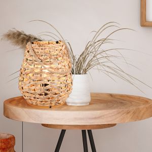 Rattan Tischleuchte Braun, Lycke, mit Schalter