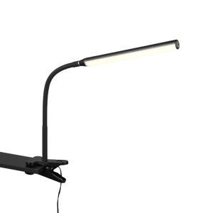 Schwarze Klemmleuchte Modern, Rommert, 5W, warm- bis kaltweiß einstellbare LED, mit Touch-Dimmer