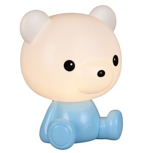 Blaue Kinderzimmer Tischleuchte Kunststoff, Lumibear, 0,3W, RGB LED, mit Schalter