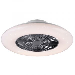 Chrom Deckenventilator Modern, Damia, 40W, warm- bis kaltweiß einstellbare LED, mit Fernbedienung