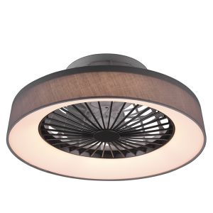 Graue Deckenventilator Modern, Chante, 30W, warm- bis kaltweiß einstellbare LED, mit Fernbedienung