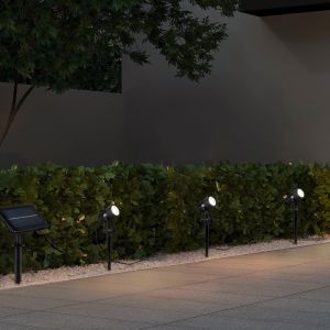 Schwarze Solar Außenstrahler, Mijke, 0,5W, 4000K LED, IP44