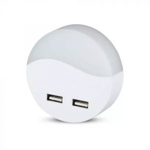 Kunststoff Nachtlampe für steckdose Weiß, Kyrill, 0,5W, 3000K LED
