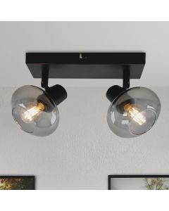 Design Deckenstrahler Skip, Glas, schwarz
