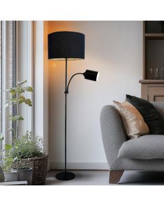 Moderne Leselampe Stehlampe Schwarz, Zev, mit Schalter
