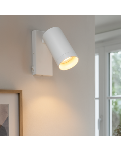 Moderne Wandstrahler Weiß, Nadi, mit Schalter