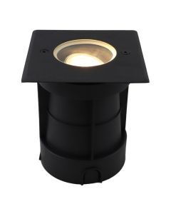 Aluminium Bodeneinbaustrahler außen Schwarz, Catamarca, IP65, schwenkbarer Lichtkegel