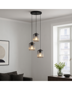 Retro Pendelleuchte Transparent, Jisca