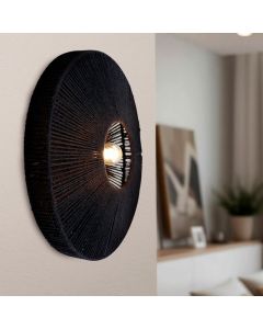 Landhaus Wandleuchte Schwarz, Sanny, mit Schalter
