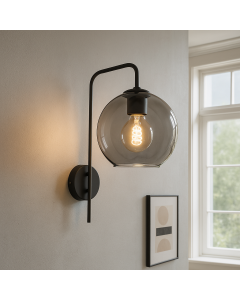 Design Wandleuchte Grau, Giada, mit Schalter
