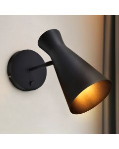 Moderne Wandleuchte Schwarz, Steve, mit Schalter