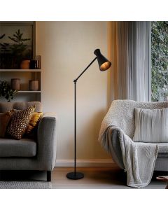 Moderne Stehlampe Schwarz, Steve, mit Schalter