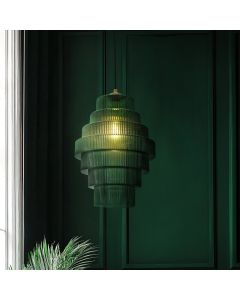 Retro Pendelleuchte Grün, Paris