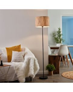 Landhaus Stehlampe Beige, Wenda, mit Schalter