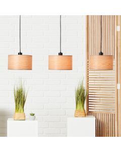 Holz Pendelleuchte Beige, Enna