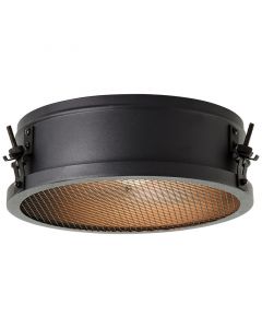 Industrielle Deckenlampe Schwarz, Gael