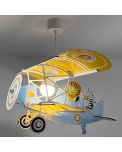 Blaue Kinderzimmer Pendelleuchte Kunststoff, Lion plane