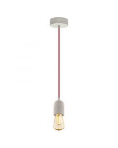 Graue vintage Pendelleuchte Metall, Christel