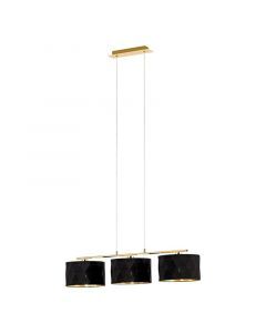 Schwarze design Pendelleuchte Stoff, Wessel