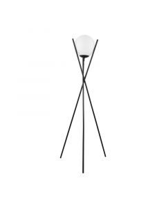Schwarze retro Stehlampe Stahl, Tjardo, mit Schalter