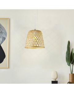Rattan Pendelleuchte Braun, Durkje