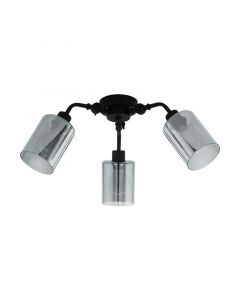 Schwarze moderne Deckenlampe Stahl, Paola