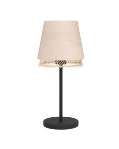Beige Tischleuchte Stoff, Ruby, mit Schalter
