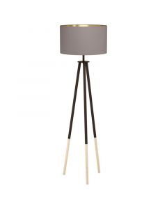 Holz Stativlampe Braun, Anish, mit Schalter