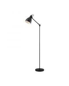 Schwarze industrielle Stehlampe Metall, Lavinio, mit Schalter