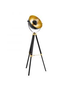 Schwarze moderne Stativlampe Stahl, Nickolas, mit Schalter